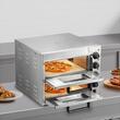 Cuptor electric profesional pentru Pizza cu diametru 356 mm, Inox, 1800 W, Etaj dublu, Temperatura reglabila 50-350 ° C, Timp coacere reglabil
