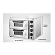 Cuptor electric profesional pentru Pizza cu diametru 356 mm, Inox, 1800 W, Etaj dublu, Temperatura reglabila 50-350 ° C, Timp coacere reglabil