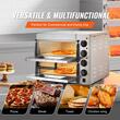 Cuptor electric profesional pentru Pizza cu diametru 356 mm, Inox, 1800 W, Etaj dublu, Temperatura reglabila 50-350 ° C, Timp coacere reglabil