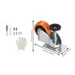 Set 4 roti pivotante cu inaltime reglabila, 3", max 82 kg / roata, ABS si Otel