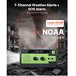 Radio portabil de urgenta, Acumulator, USB, panou solar, manivelă și opțiuni de baterii AAA, Lanterna 10 W, Alerte meteo NOAA, Alarmă SOS
