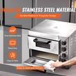 Cuptor electric profesional pentru Pizza cu diametru 356 mm, Inox, 1800 W, Etaj dublu, Temperatura reglabila 50-350 ° C, Timp coacere reglabil