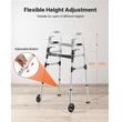 Cadru de mers, Inaltime reglabila pe 8 niveluri, Pliabil, 2 x roti, max 160 kg