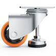 Set 4 roti pivotante cu inaltime reglabila, 3", max 82 kg / roata, ABS si Otel