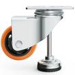 Set 4 roti pivotante cu inaltime reglabila, 3", max 82 kg / roata, ABS si Otel