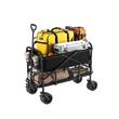 Carucior de cumparaturi 2 etaje, pliabil, 4 roti cu frane, maxim 204 kg, greutate 14 kg, Otel Carbon si panza Oxford 600D, Volum 400 l, Negru