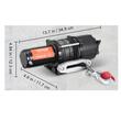 Troliu electric 12V, 2.2 CP, capacitate 2041 kg, Lungime cablu 11.88 m, Telecomanda WiFi, IP55