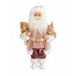 Decoratiune Mos Craciun, Inaltime 30 cm, Tinuta Roz, Decoratiuni aurii