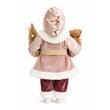 Decoratiune Mos Craciun, Inaltime 45 cm, Tinuta Roz, Decoratiuni aurii