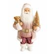 Decoratiune Mos Craciun, Inaltime 60 cm, Tinuta Roz, Decoratiuni aurii