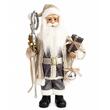 Decoratiune Mos Craciun, Inaltime 45 cm, Tinuta Gri, Decoratiuni aurii