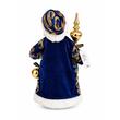 Decoratiune Mos Craciun, Inaltime 90 cm, Tinuta Albastru/Alb, Decoratiuni aurii
