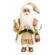 Decoratiune Mos Craciun, Inaltime 30 cm, Tinuta Auriu/Alb, Decoratiuni aurii