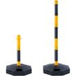 Set 6 stalpi delimitare, Inaltime reglabila, Galben/Negru, Lungime lant 2 x 6 m, Inaltime 86 cm