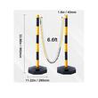 Set 6 stalpi delimitare, Inaltime reglabila, Galben/Negru, Lungime lant 2 x 6 m, Inaltime 86 cm