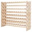 Raft modular pentru 96 sticle de vin, Stivuibil, Lemn, 8 Niveluri, 1130 x 290 x 962 mm