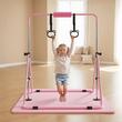 Bara gimnastica pliabila pentru copii, max 63 kg, Inaltime reglabila 914-1321 mm, saltea, 2 x inele, Roz