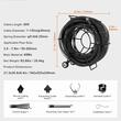Sarpe pentru desfundat scurgeri, pentru tevi cu diametrul 50-200 mm, Lungime 18 m, 6 capete de strapungere, tambur cu 2 roti