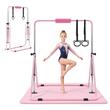 Bara gimnastica pliabila pentru copii, max 63 kg, Inaltime reglabila 914-1321 mm, saltea, 2 x inele, Roz