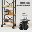 Set 4 roti pivotante cu inaltime reglabila, 2.5", max 250 kg / roata, ABS si Otel
