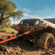 Curea de remorcare pentru off-road, lungime 6.1 m, Rezistenta la rupere 16 tone, latime 76.2 mm, 2 x inele D