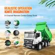 Camion basculanta cu telecomanda, Tractiune 4 roti, 2 x baterii, incarcare USB, capacitate incarcare 6 kg, 69 m/min, Scara 1:18