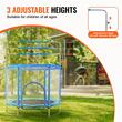 Trambulina pentru copii cu plasa exterioara, diametru 1470 mm, max 120 kg, 36 arcuri, Albastru/Negru, Accesorii hamac, sac box, set baschet