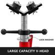 Suport pentru tevi cu cap in V cu 4 role, Portabil, Inaltime reglabila 71-131 cm, capacitate 680 kg