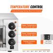 Cuptor electric profesional pentru Pizza cu diametru 356 mm, Inox, 1500 W, 1 x Etaj, Temperatura reglabila sus/jos 50-350 ° C, Timp coacere reglabil