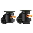 Set 4 roti pivotante cu inaltime reglabila, 2.5", max 250 kg / roata, ABS si Otel