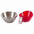 Cantar de bucatarie Plastic/Inox, 1g-5kg, 2xAA, Display led, Rosu
