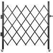 Poarta pliabila acordeon, Otel, Negru, 2 x roti, Latime extinsa 170 cm, Inaltime 126 cm