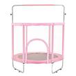 Trambulina pentru copii cu plasa exterioara, diametru 1470mm, max 120 kg, 36 arcuri, Roz/Negru, Accesorii hamac, sac box, set baschet