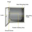 Tablou electric din Otel, Dimensiune 300 x 300 x 200 mm, 2 x chei, IP 66, Placa din spate detasabila