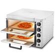 Cuptor electric profesional pentru Pizza cu diametru de 410mm, Inox, 1500 W, 2 x Etaje, Temperatura reglabila 50-350 ° C, Timp reglabil