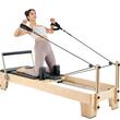 Aparat de antrenament pilates, Lemn, rezistență dublă arc și cablu, max 180 kg, 2380x735x925 mm