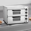Cuptor electric profesional pentru Pizza cu diametru de 410mm, Inox, 1500 W, 2 x Etaje, Temperatura reglabila 50-350 ° C, Timp reglabil