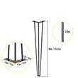Set 4 x picioare de masa tip ac de par, Inaltime 45.7 cm, Otel, Negru, max 100 kg