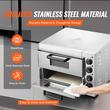 Cuptor electric profesional pentru Pizza cu diametru de 410mm, Inox, 1500 W, 2 x Etaje, Temperatura reglabila 50-350 ° C, Timp reglabil
