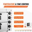 Cuptor electric profesional pentru Pizza cu diametru de 410mm, Inox, 1500 W, 2 x Etaje, Temperatura reglabila 50-350 ° C, Timp reglabil