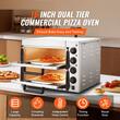 Cuptor electric profesional pentru Pizza cu diametru de 410mm, Inox, 1500 W, 2 x Etaje, Temperatura reglabila 50-350 ° C, Timp reglabil