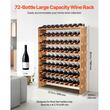 Raft modular pentru 72 sticle de vin, Stivuibil, Lemn, 8 Niveluri, 1130 x 290 x 962 mm