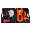 Kit cric hidraulic cu compresor si cheie electrica pentru roti, Capacitate 3 Tone, Alimentare 12 V, Inaltime max 530 mm, Lanterna