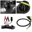 Kit cric hidraulic cu compresor si cheie electrica cu impact pentru roti, Capacitate 5 Tone, Alimentare 12 V, Inaltime 155-420 mm, Lanterna