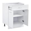 Dulap de baza cu 1 sertar si 2 usi, 600 x 477 x 816 mm, alb