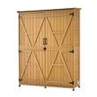 Sopron gradina pentru unelte 125.5 x 162.5 cm, Lemn de brad, rafturi, capacitate 695 l