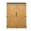 Sopron gradina pentru unelte 125.5 x 162.5 cm, Lemn de brad, rafturi, capacitate 695 l