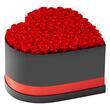Cutie in forma de inima cu 100 trandafiri naturali conservati Forever Flowers, Rosu intens, 375 x 383 x 220 mm