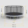 Trambulina pentru exterior, Diametru 457 cm, plasa de protectie, scara de acces, maxim 150 kg, 90 arcuri