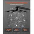 Set de dus, Montaj incastrat, Inox, Negru mat, Cap dus patrat 20 cm, 500 x 200 x 65 mm